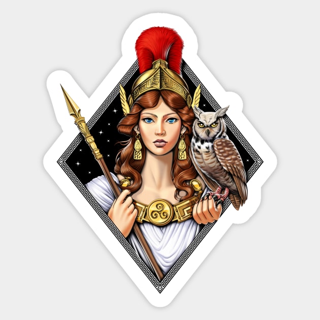 Athena Greek Goddess Sticker by underheaven